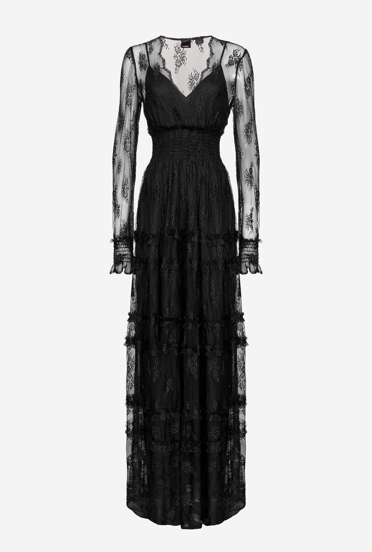 Black Women's Pinko Lace Maxi Dress | Ireland-32597409