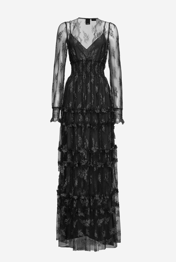 Black Women's Pinko Lace Maxi Dress | Ireland-48502939