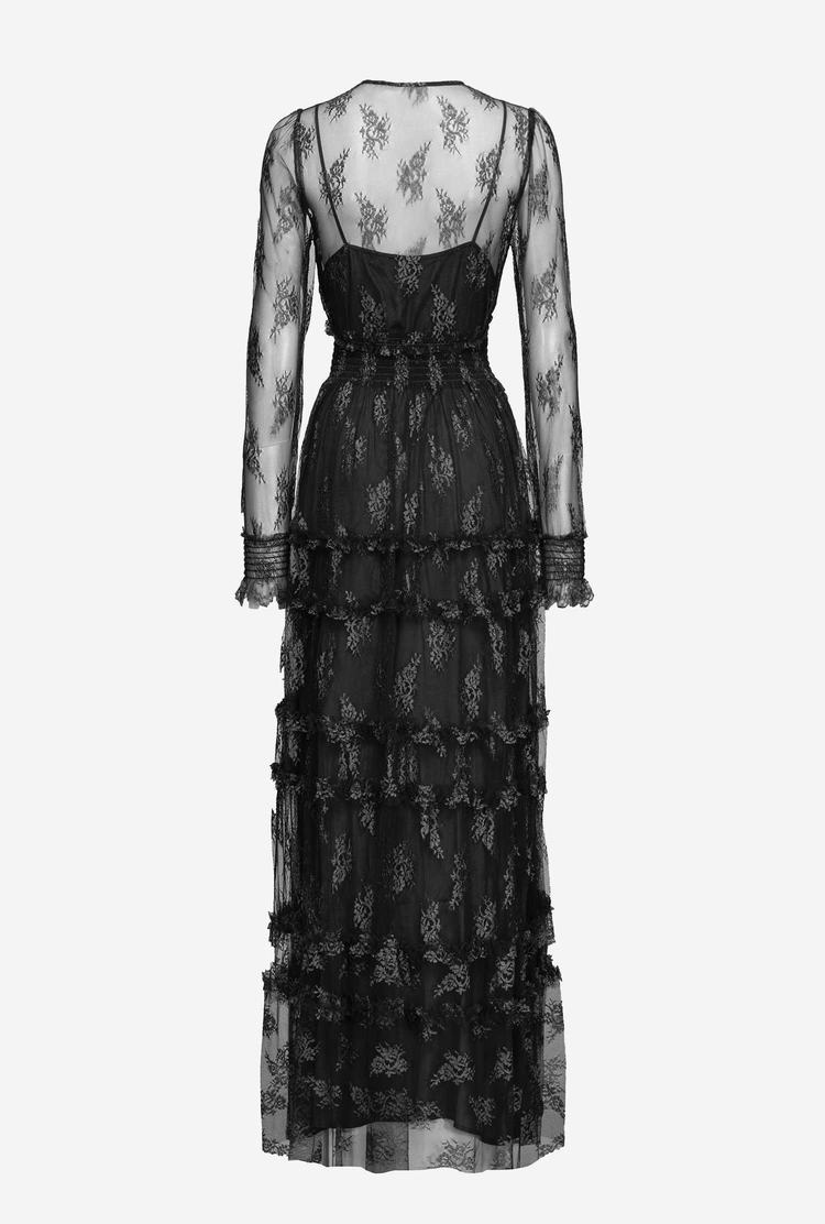 Black Women's Pinko Lace Maxi Dress | Ireland-48502939