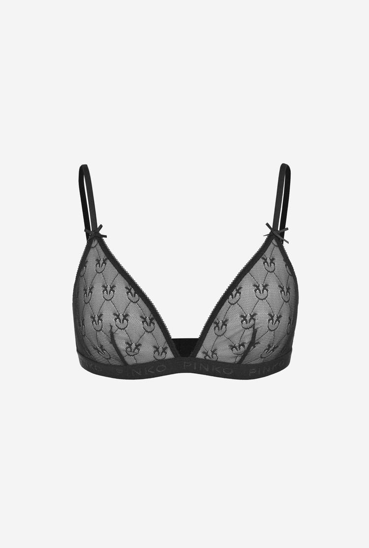 Black Women's Pinko Lace Triangle Bra Lingerie | Ireland-54791829