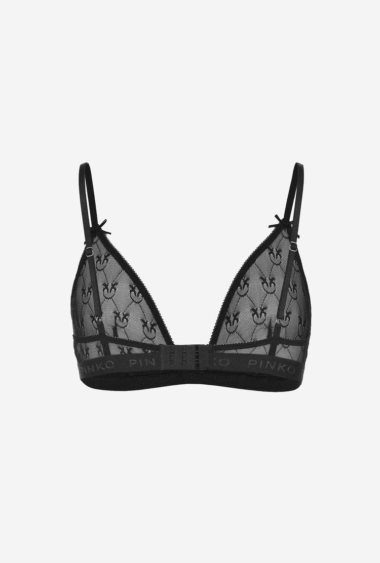 Black Women's Pinko Lace Triangle Bra Lingerie | Ireland-54791829