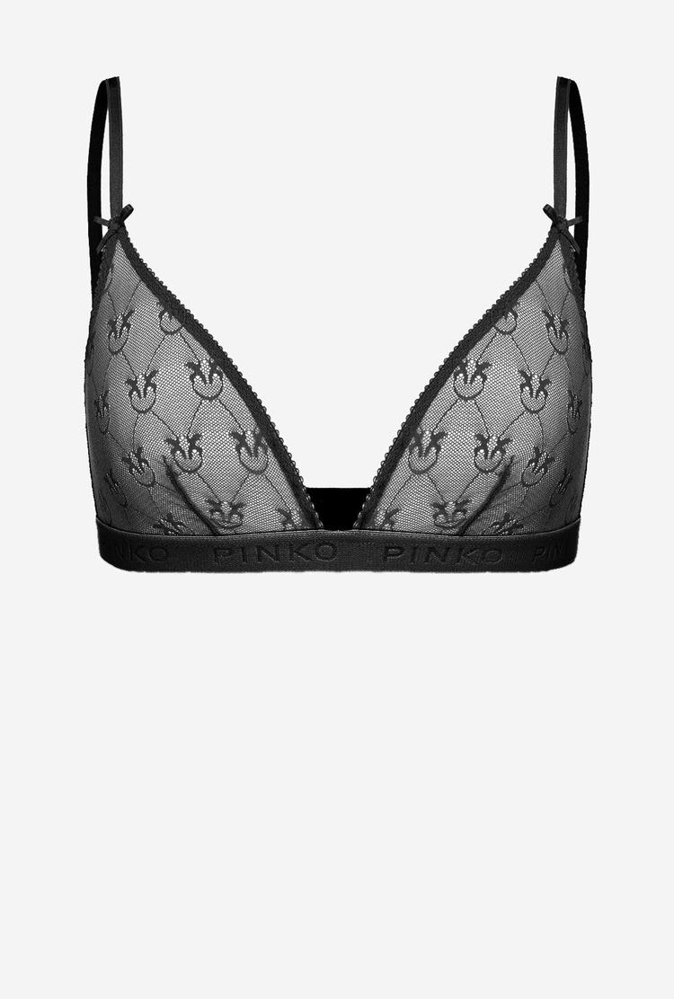 Black Women's Pinko Lace Triangle Bra Lingerie | Ireland-58307969