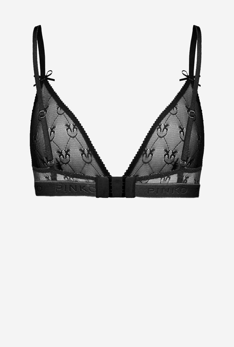 Black Women's Pinko Lace Triangle Bra Lingerie | Ireland-58307969