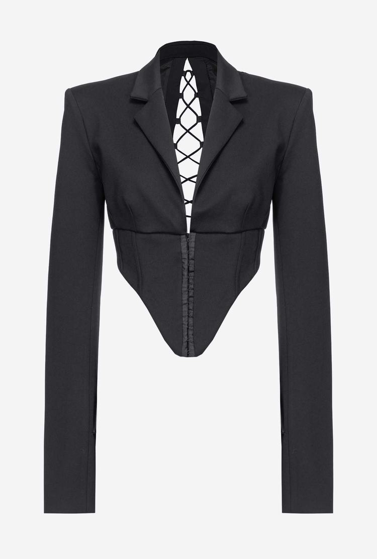 Black Women's Pinko Lacing On The Back Blazers | Ireland-61023799