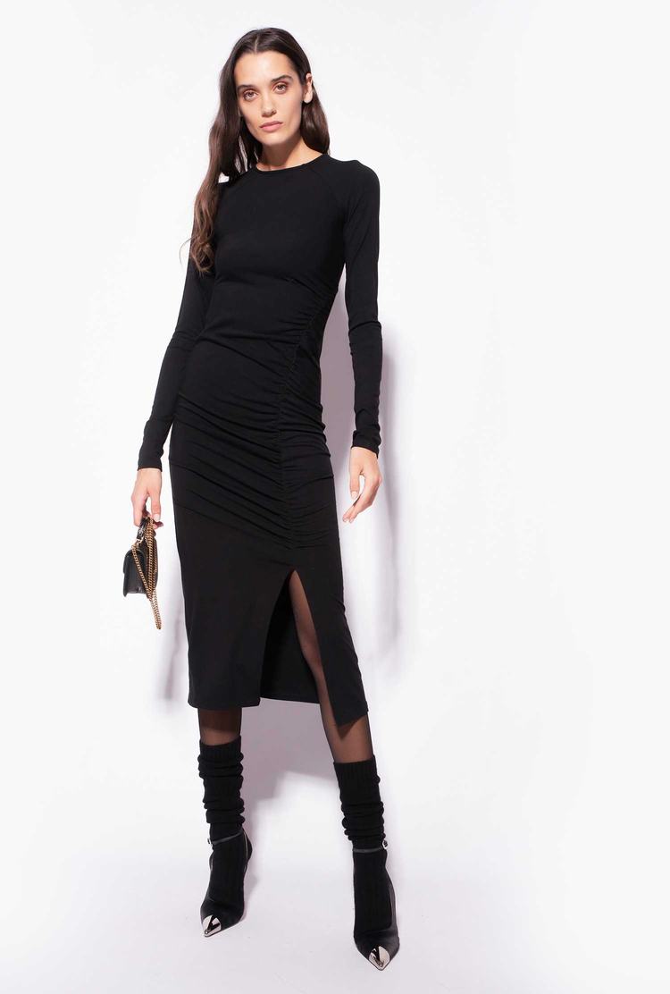 Black Women's Pinko Long Knit Dress | Ireland-32617099