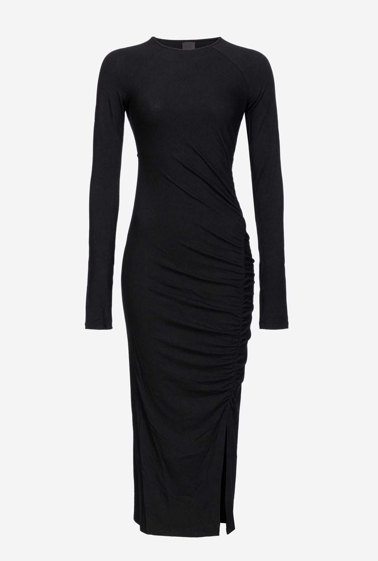 Black Women's Pinko Long Knit Dress | Ireland-32617099