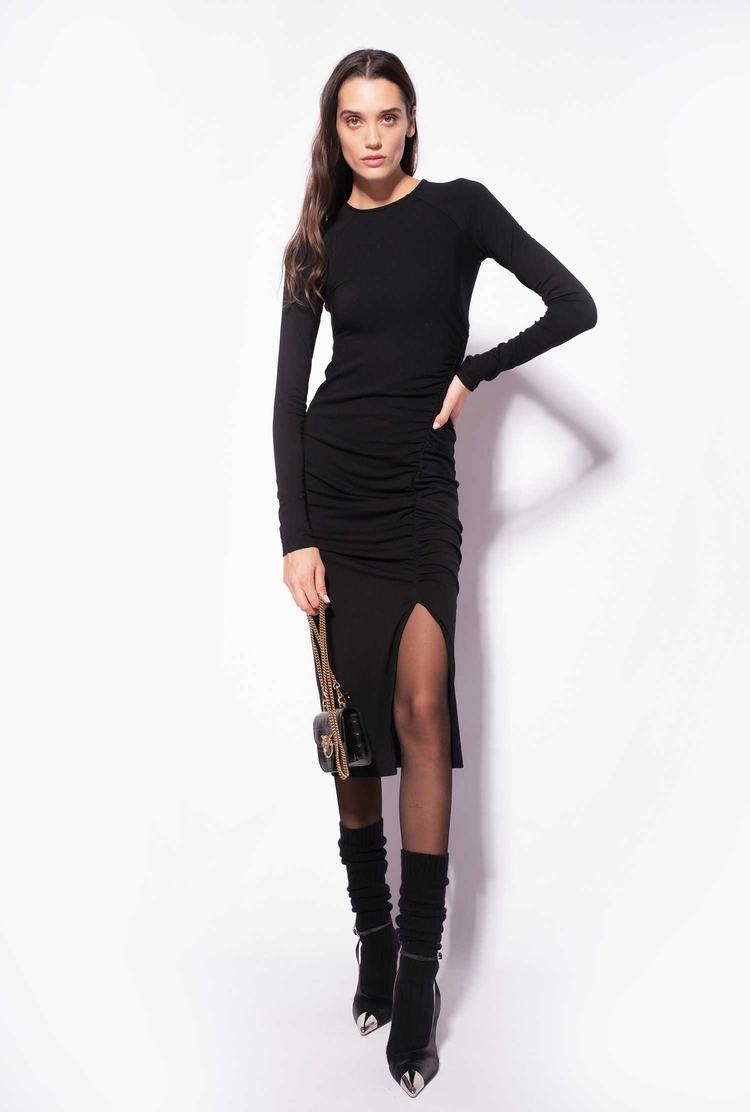 Black Women\'s Pinko Long Knit Dress | Ireland-32617099