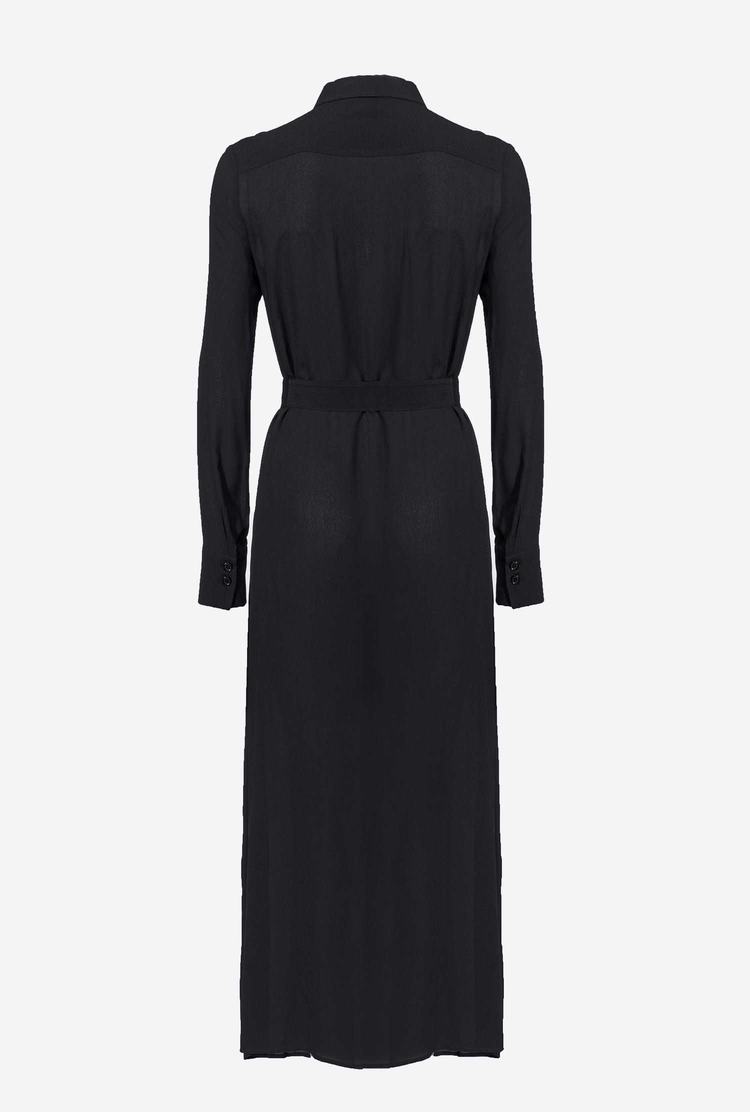 Black Women's Pinko Long Sable Dress | Ireland-15867939