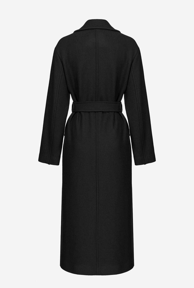 Black Women's Pinko Long Wraparound Coats | Ireland-51946729