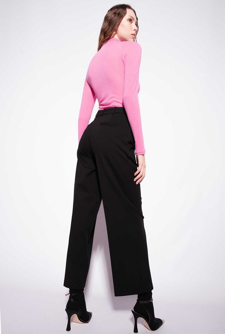 Black Women's Pinko Loose-fitting Stretch Pants | Ireland-62910589