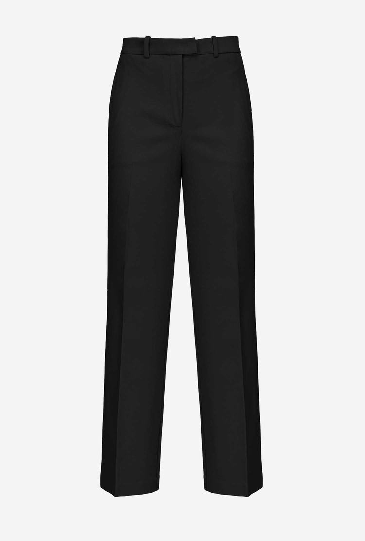 Black Women's Pinko Loose-fitting Stretch Pants | Ireland-62910589