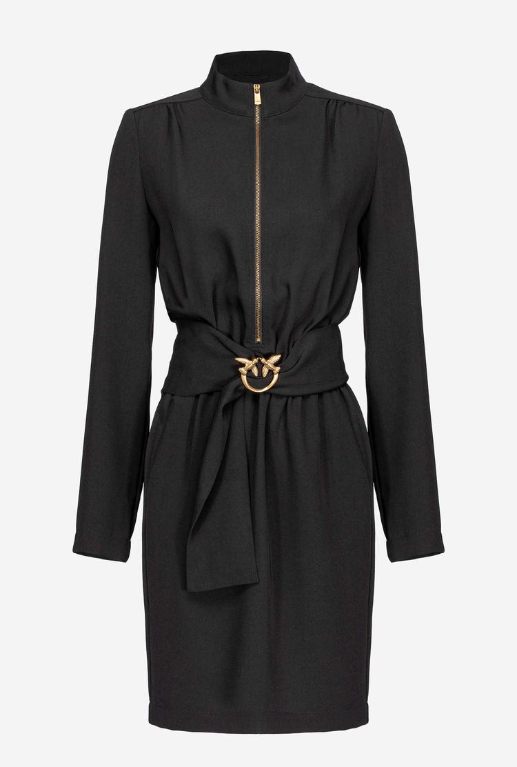 Black Women's Pinko Love Birds And Zip Dress | Ireland-30625749