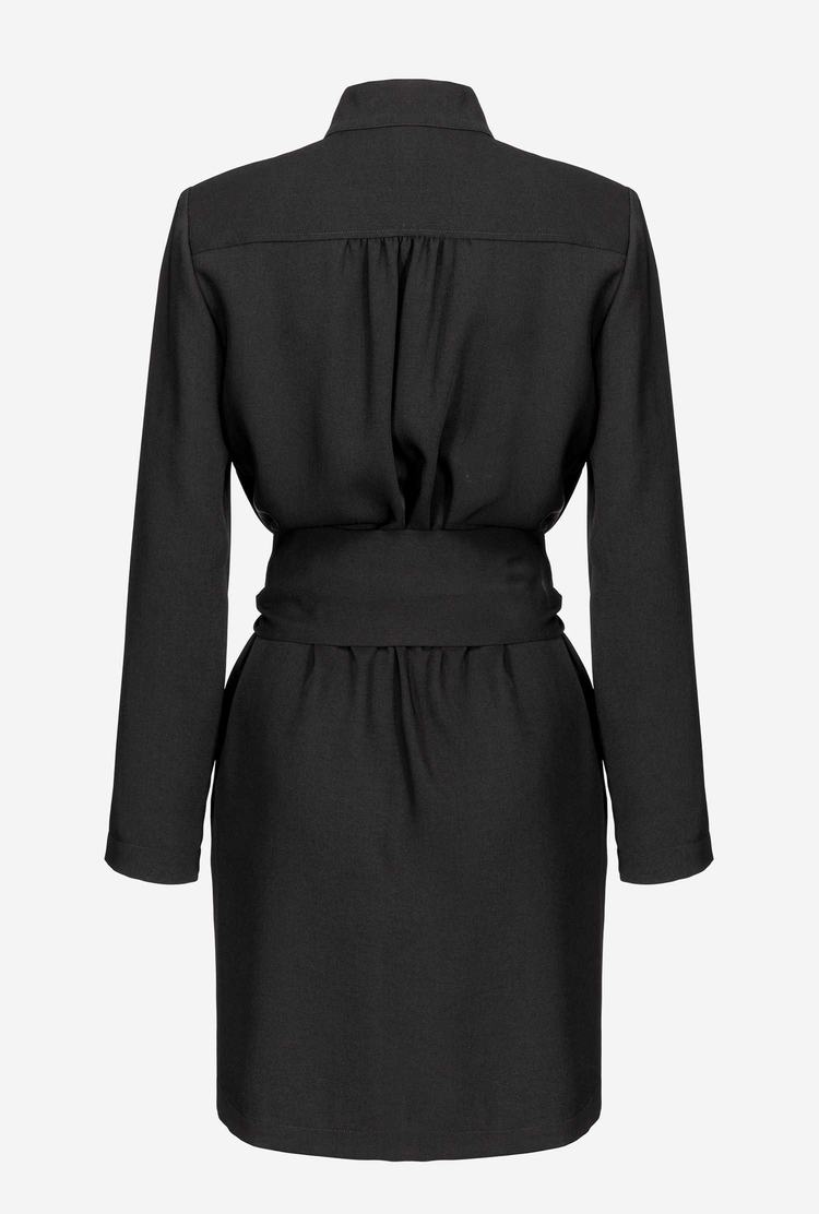 Black Women's Pinko Love Birds And Zip Dress | Ireland-30625749