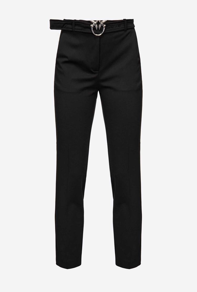 Black Women's Pinko Love Birds Pants | Ireland-20754919