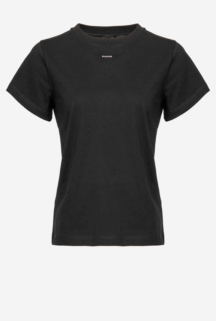 Black Women's Pinko Micro Logo T Shirts | Ireland-91634289