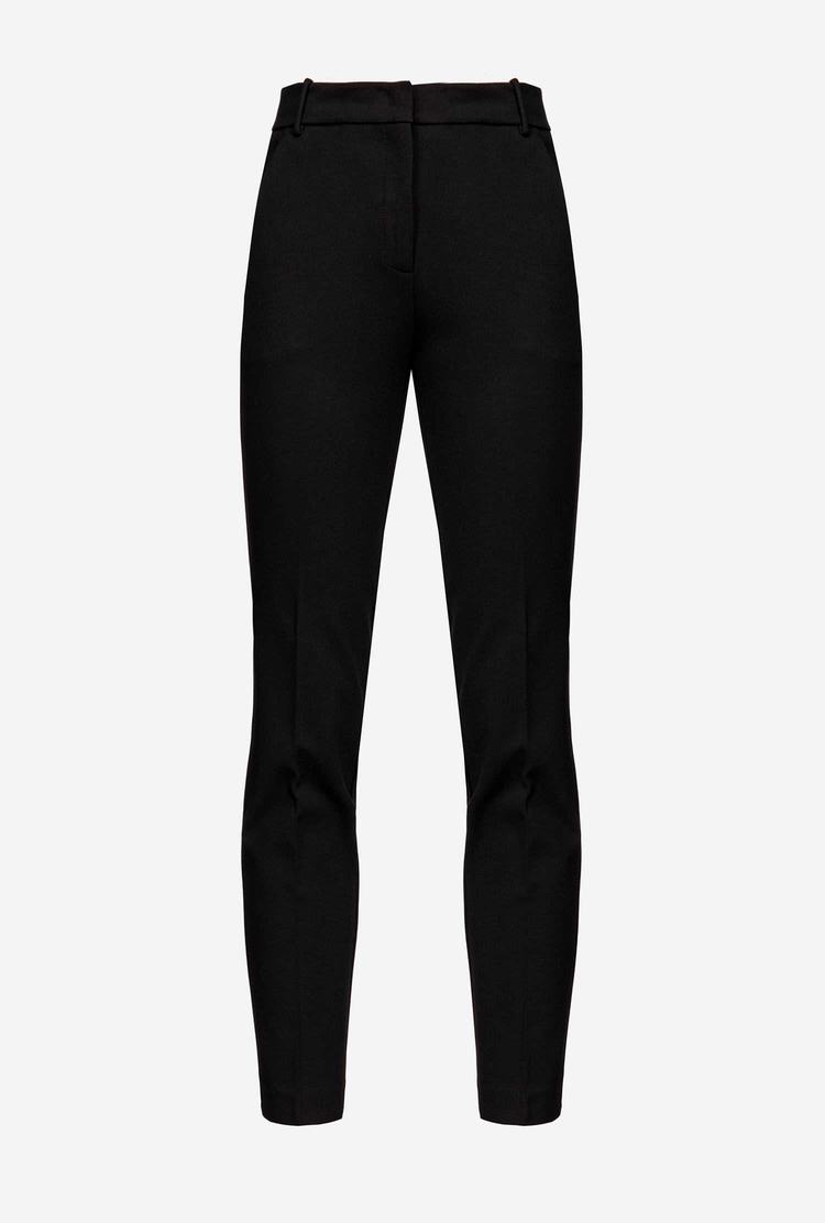 Black Women's Pinko Milano-knit Cigarette Pants | Ireland-47698539