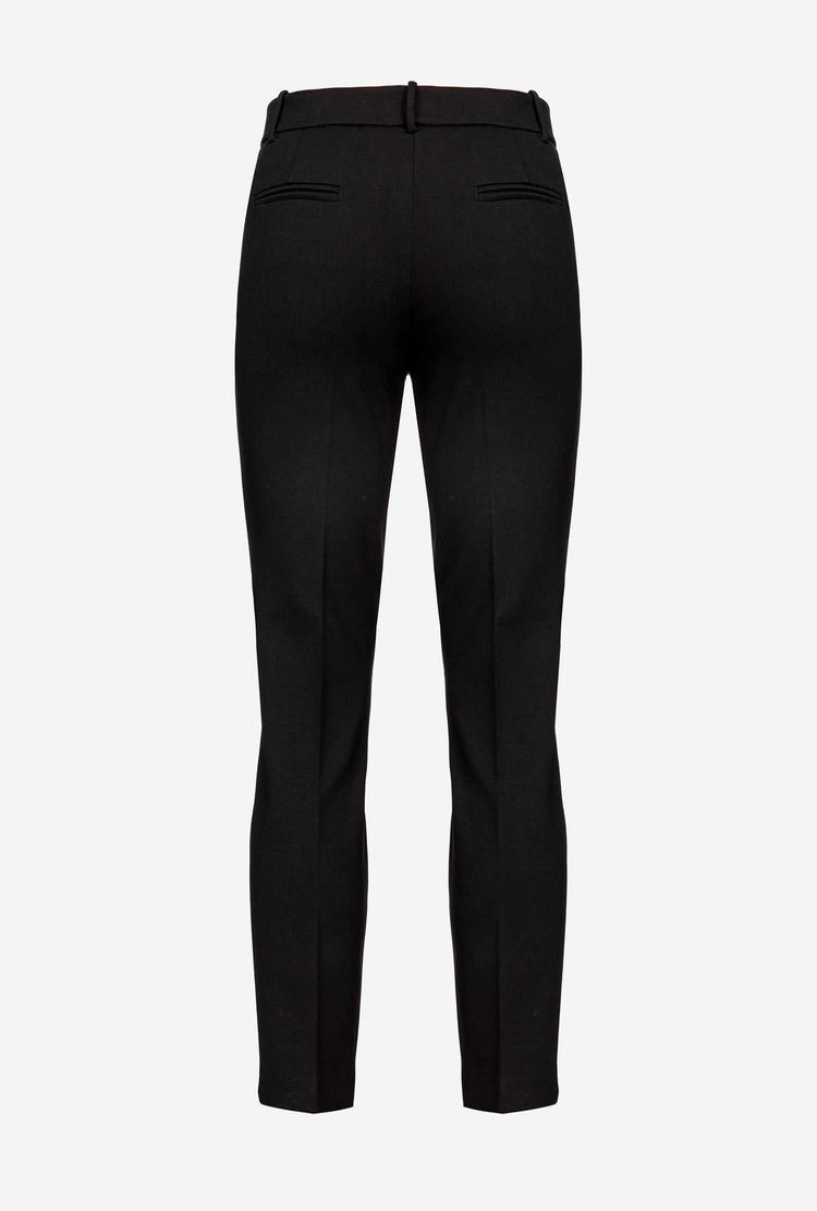 Black Women's Pinko Milano-knit Cigarette Pants | Ireland-47698539