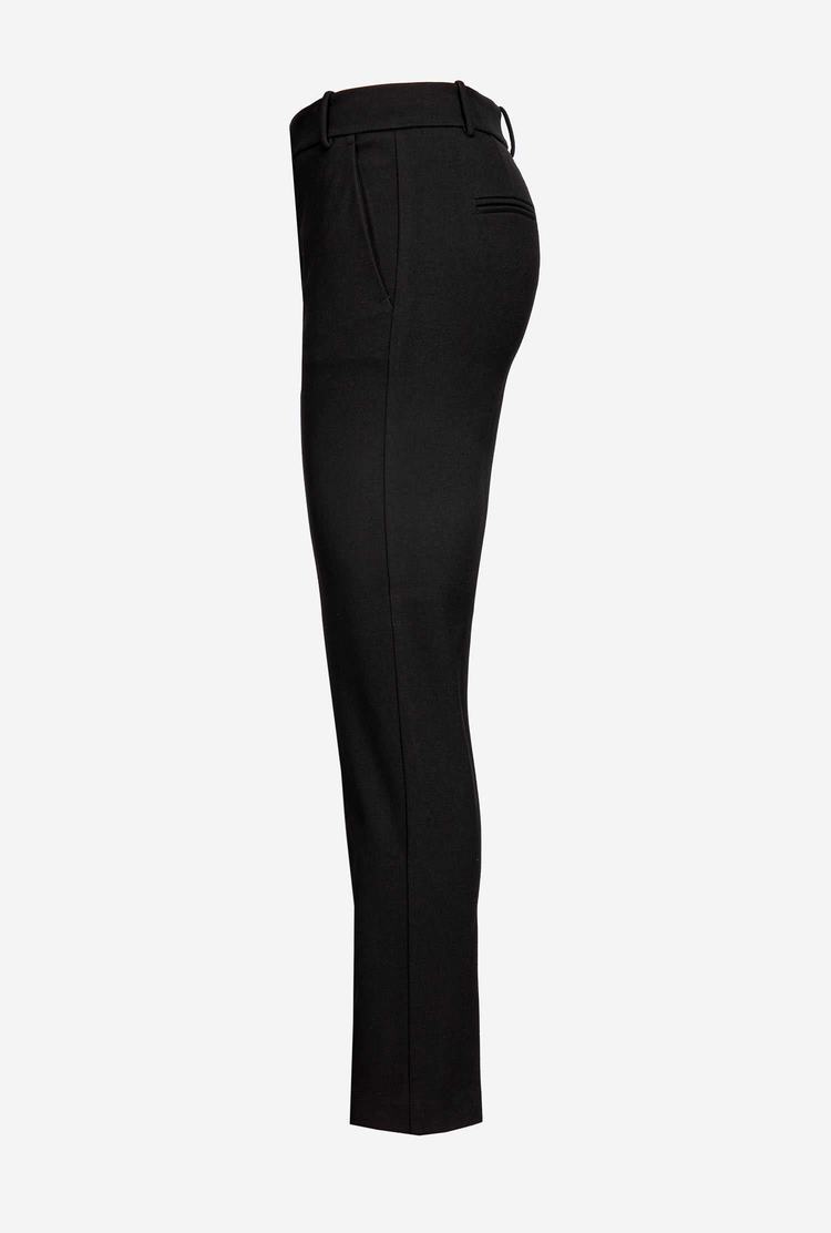 Black Women's Pinko Milano-knit Cigarette Pants | Ireland-47698539