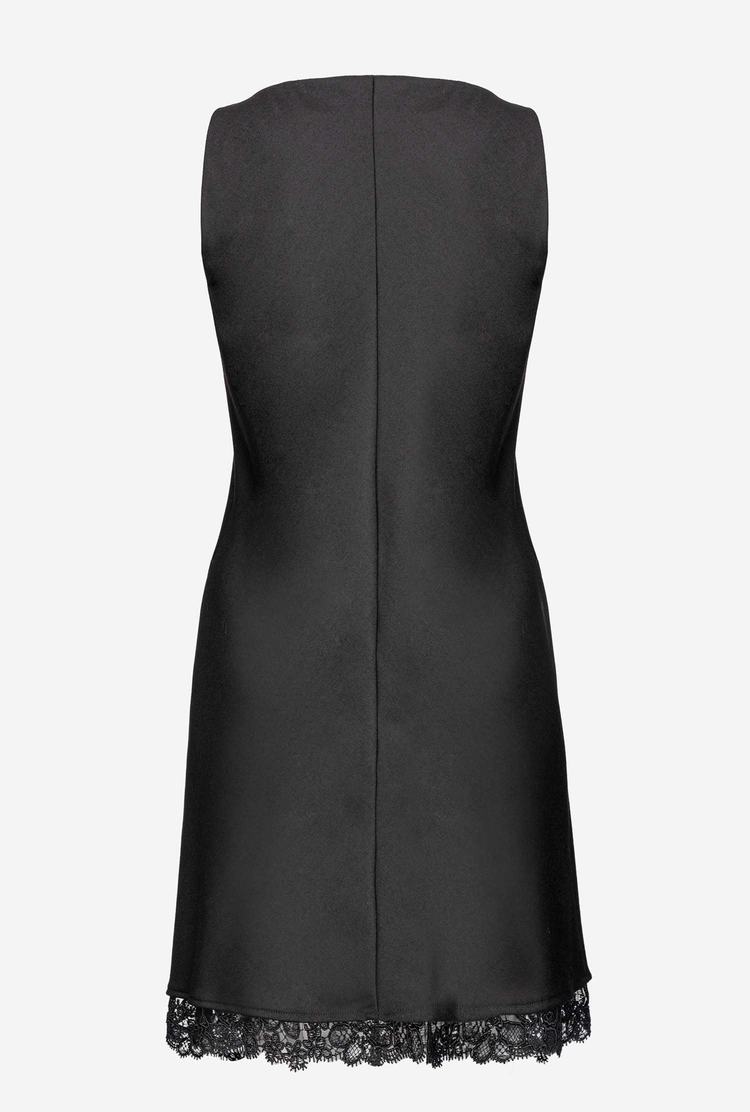 Black Women's Pinko Mini Flannel And Lace Sheath Dress | Ireland-41506399