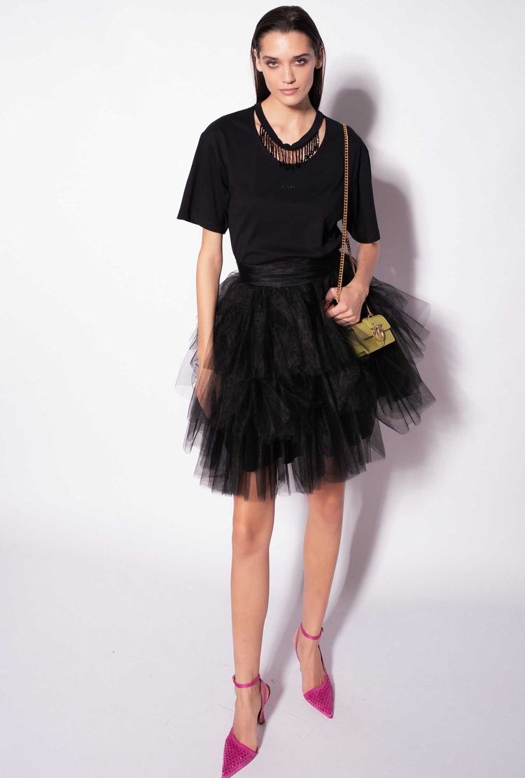 Black Women\'s Pinko Mini In Tulle Skirts | Ireland-52140369