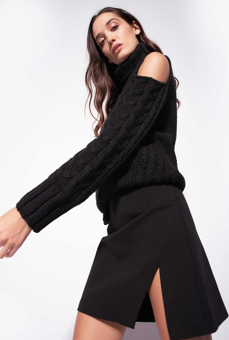 Black Women's Pinko Off-the-shoulder Pullover | Ireland-09126359