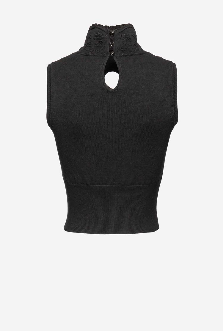 Black Women's Pinko Openwork Sweaters | Ireland-95124739