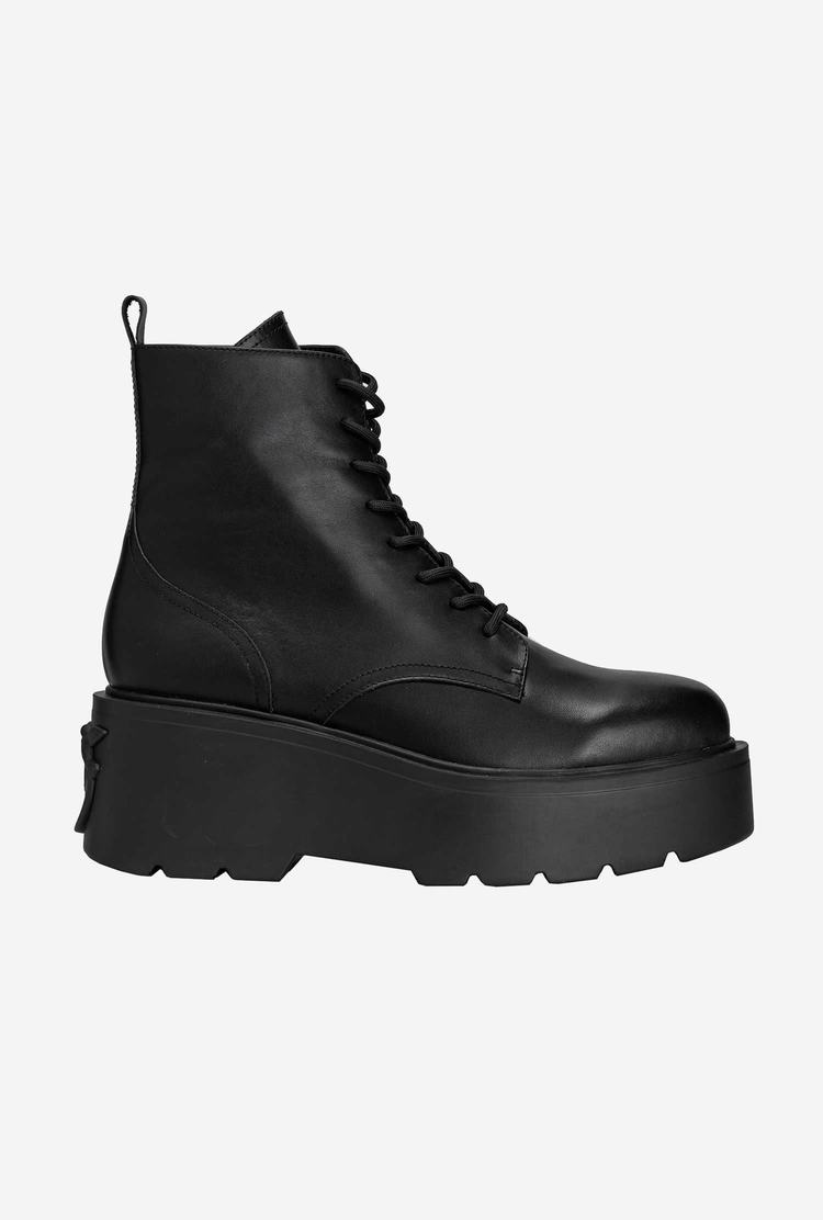 Black Women\'s Pinko Platform Combat Boots | Ireland-08352699