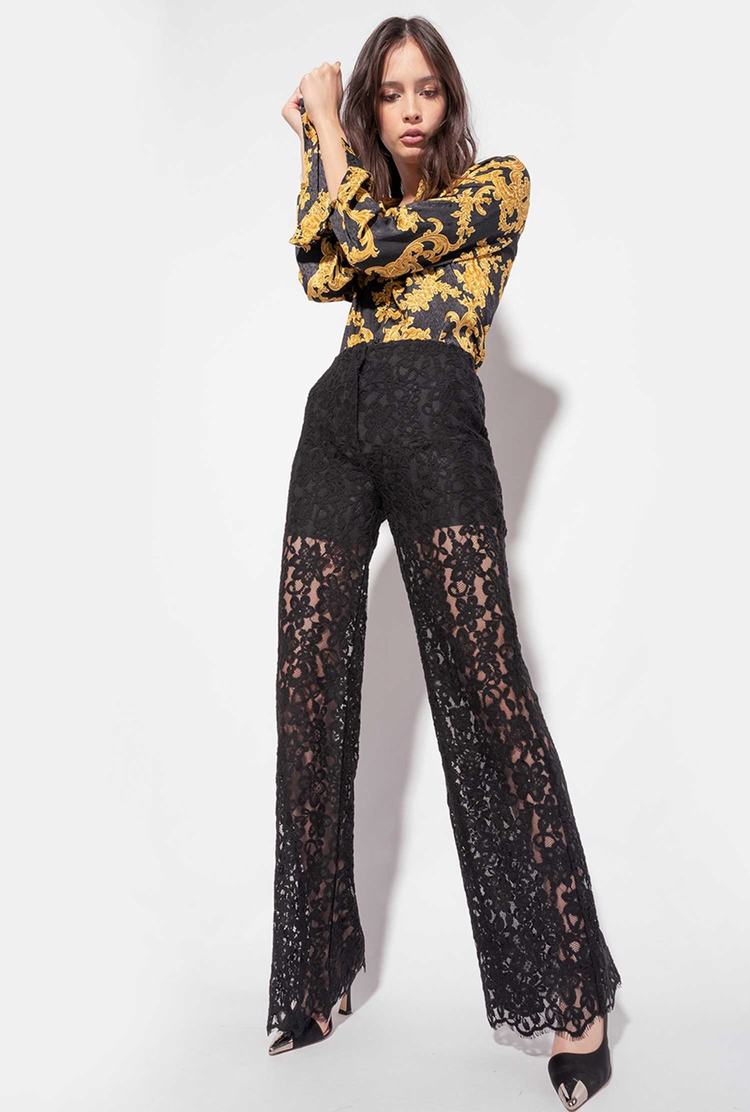 Black Women\'s Pinko Ramage Lace Pants | Ireland-58941209