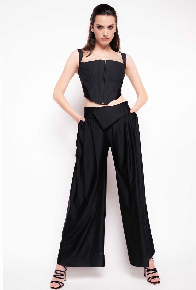 Black Women's Pinko Reimagine Technical Wide-leg Pants | Ireland-81534299