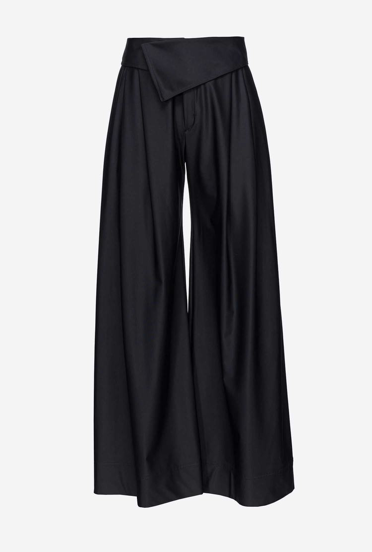 Black Women's Pinko Reimagine Technical Wide-leg Pants | Ireland-81534299