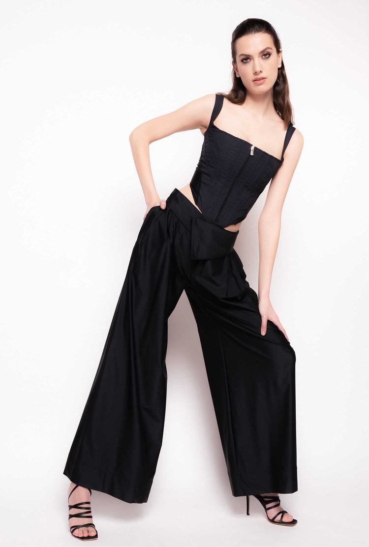 Black Women\'s Pinko Reimagine Technical Wide-leg Pants | Ireland-81534299