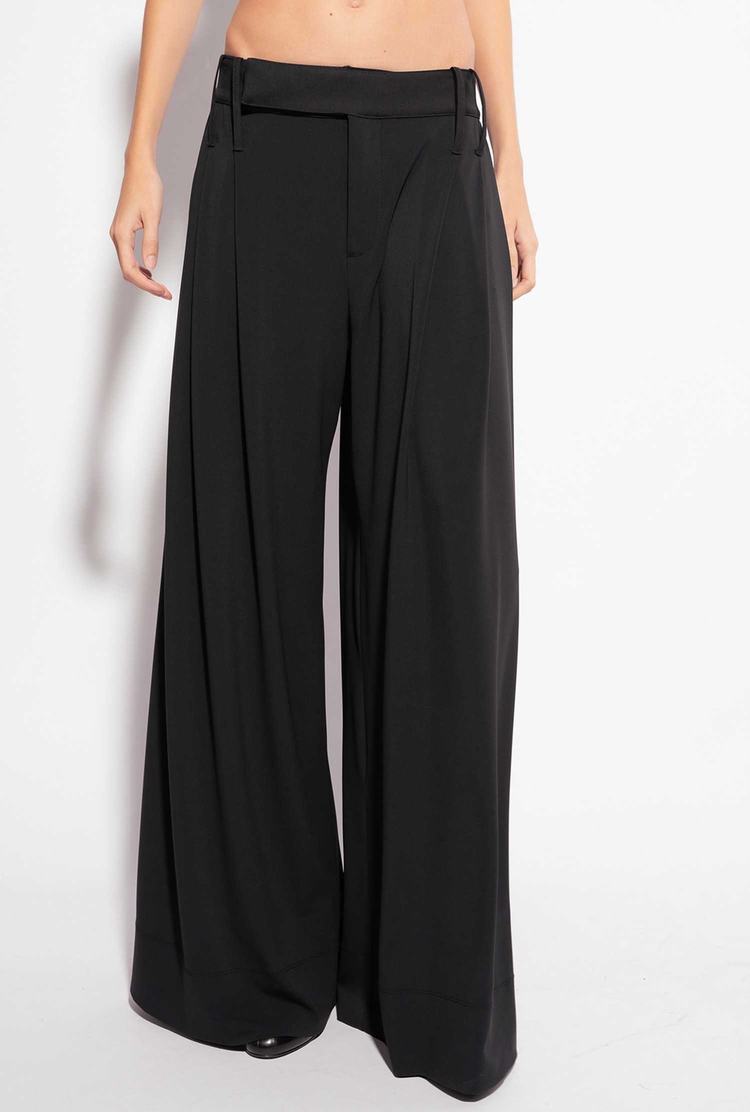 Black Women's Pinko Reimagine Wide-leg Pants | Ireland-65128439