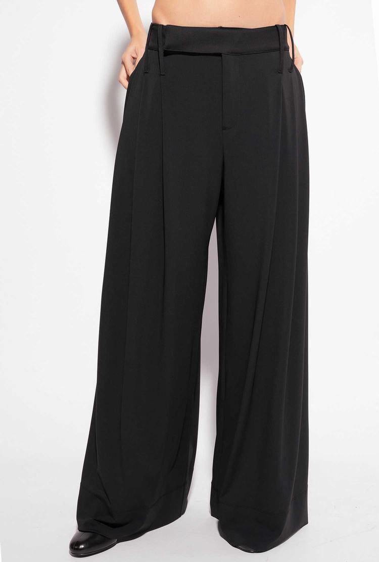 Black Women's Pinko Reimagine Wide-leg Pants | Ireland-65128439