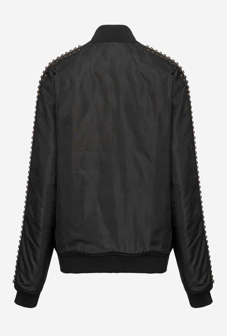 Black Women's Pinko Rhinestone Bomber Jackets | Ireland-07395619