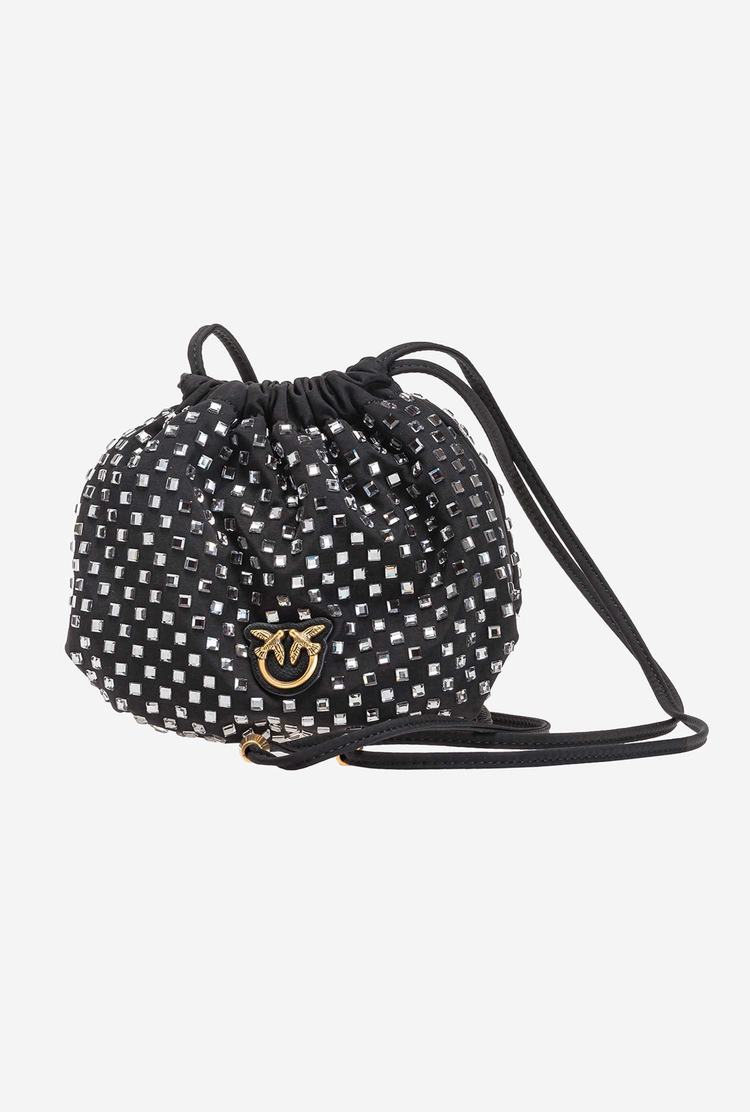 Black Women\'s Pinko Rhinestones All Over Handbag | Ireland-42790169