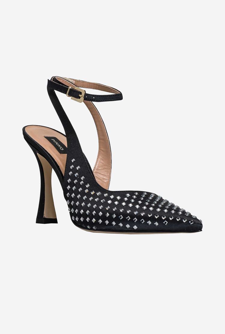 Black Women's Pinko Rhinestones Heels | Ireland-84621909