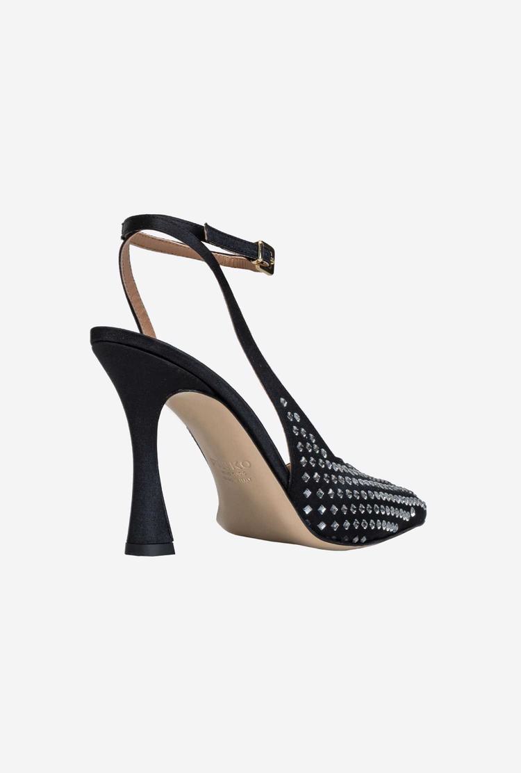 Black Women's Pinko Rhinestones Heels | Ireland-84621909