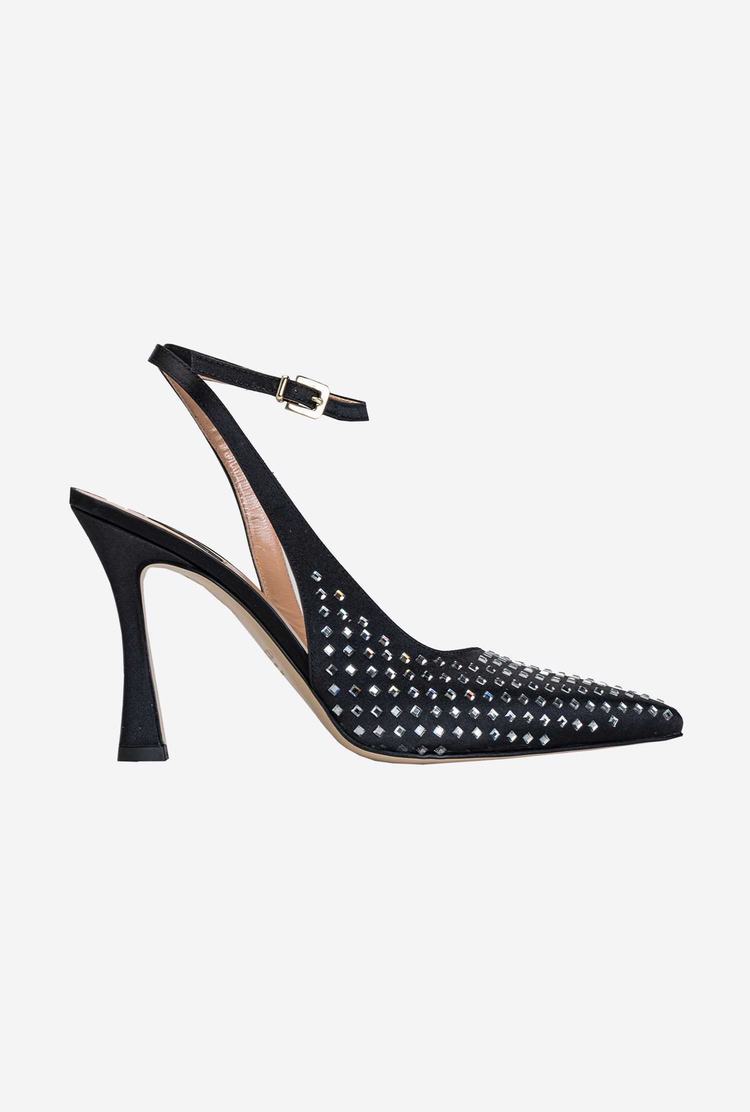 Black Women\'s Pinko Rhinestones Heels | Ireland-84621909