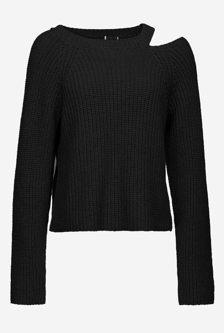 Black Women's Pinko Ribbed Cashmere Pullover | Ireland-40387619