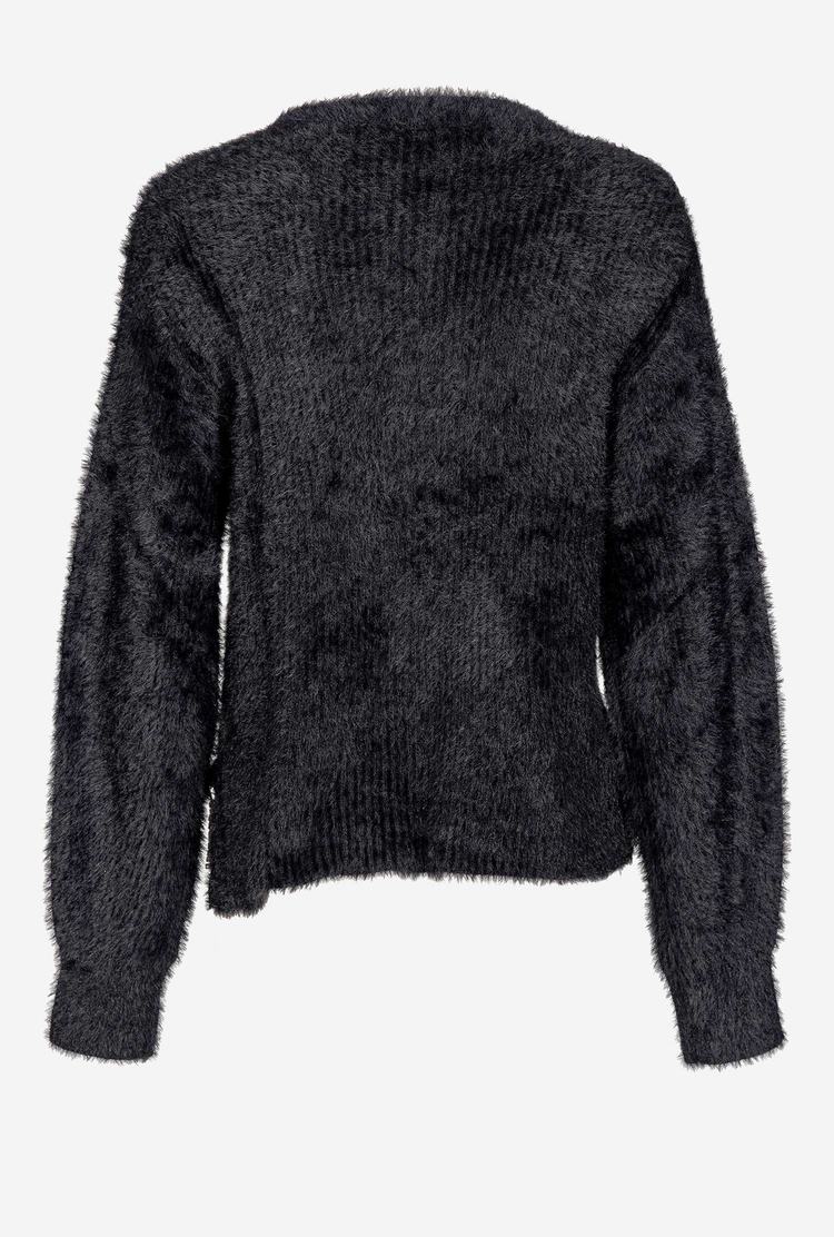 Black Women's Pinko Ribbed Teddy-effect Pullover | Ireland-96125349