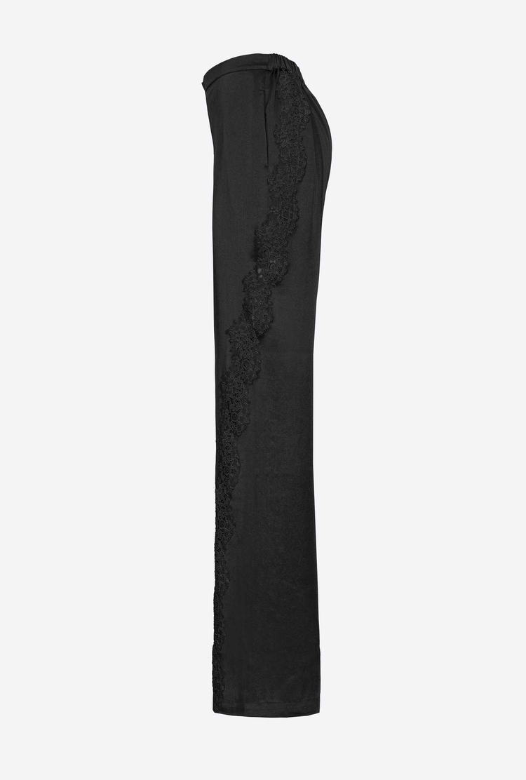 Black Women's Pinko Satin And Lace Pants | Ireland-91286039