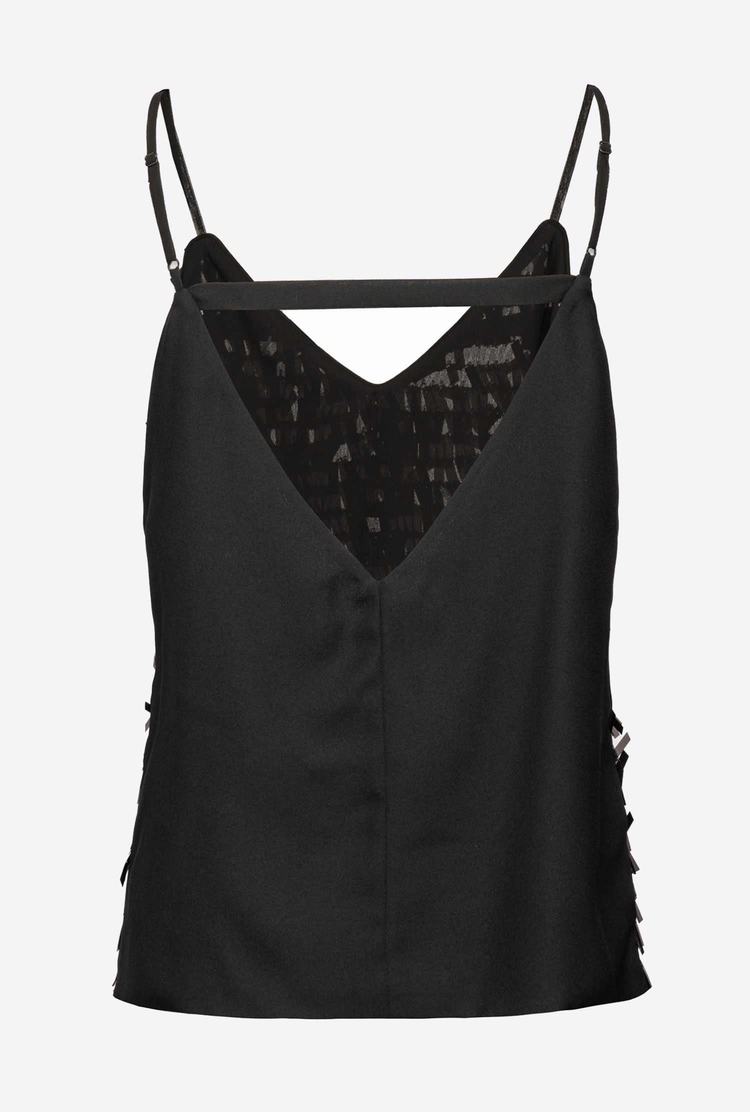 Black Women's Pinko Sequinned Fringing Vest | Ireland-87269039