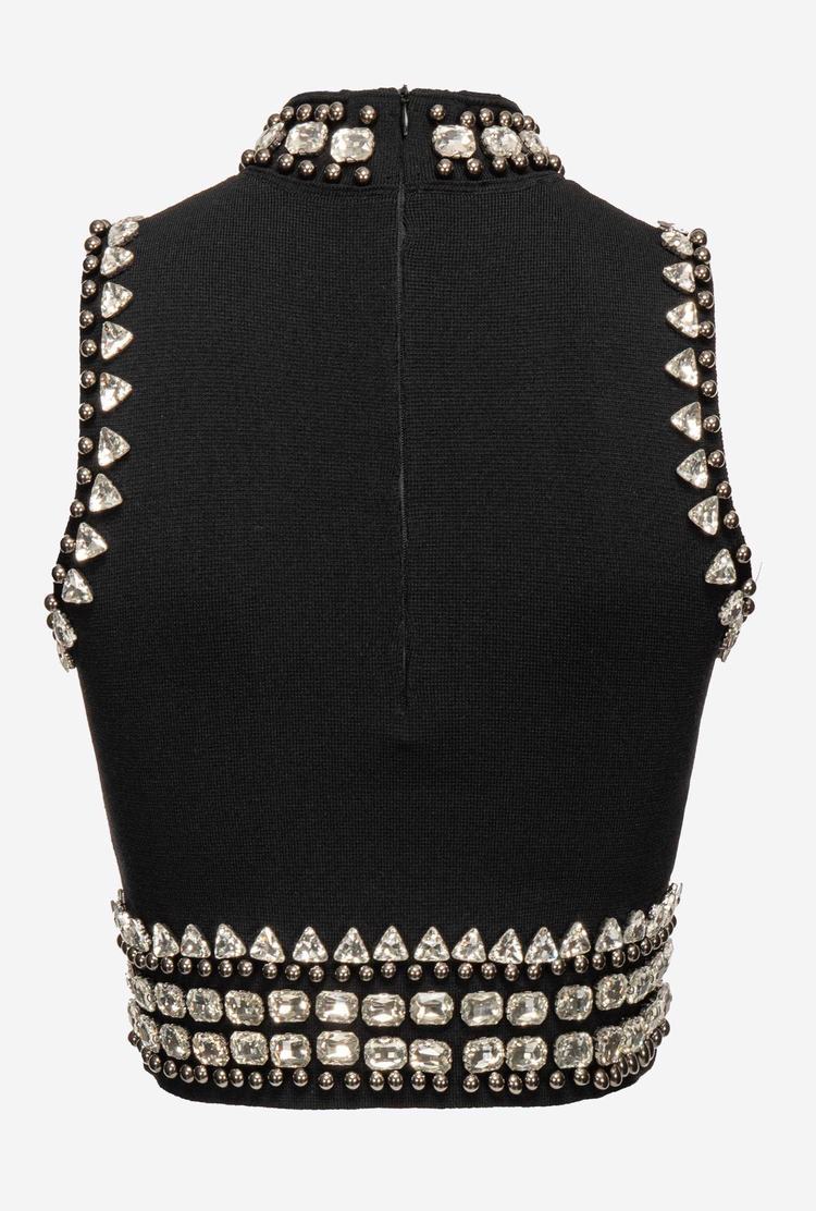 Black Women's Pinko Shiny Details Vest | Ireland-67314599