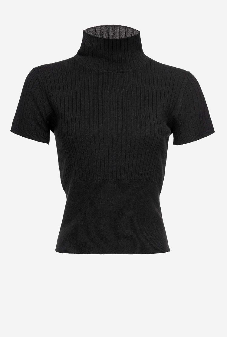 Black Women's Pinko Short-sleeved T Shirts | Ireland-84607359