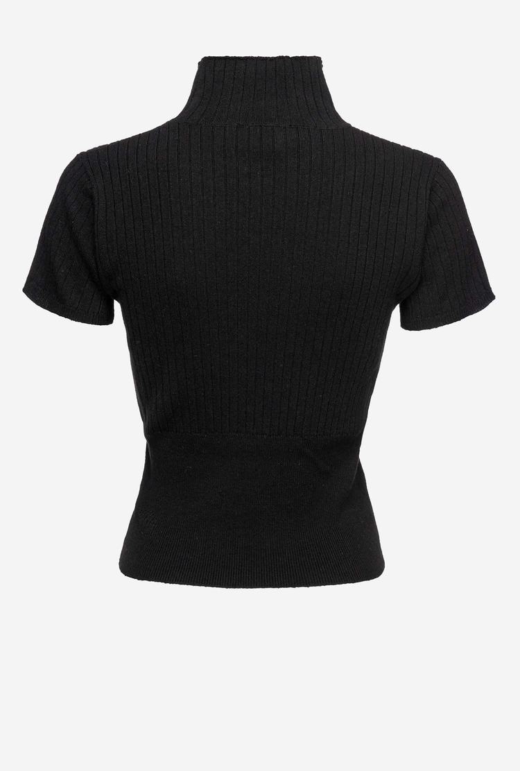 Black Women's Pinko Short-sleeved T Shirts | Ireland-84607359