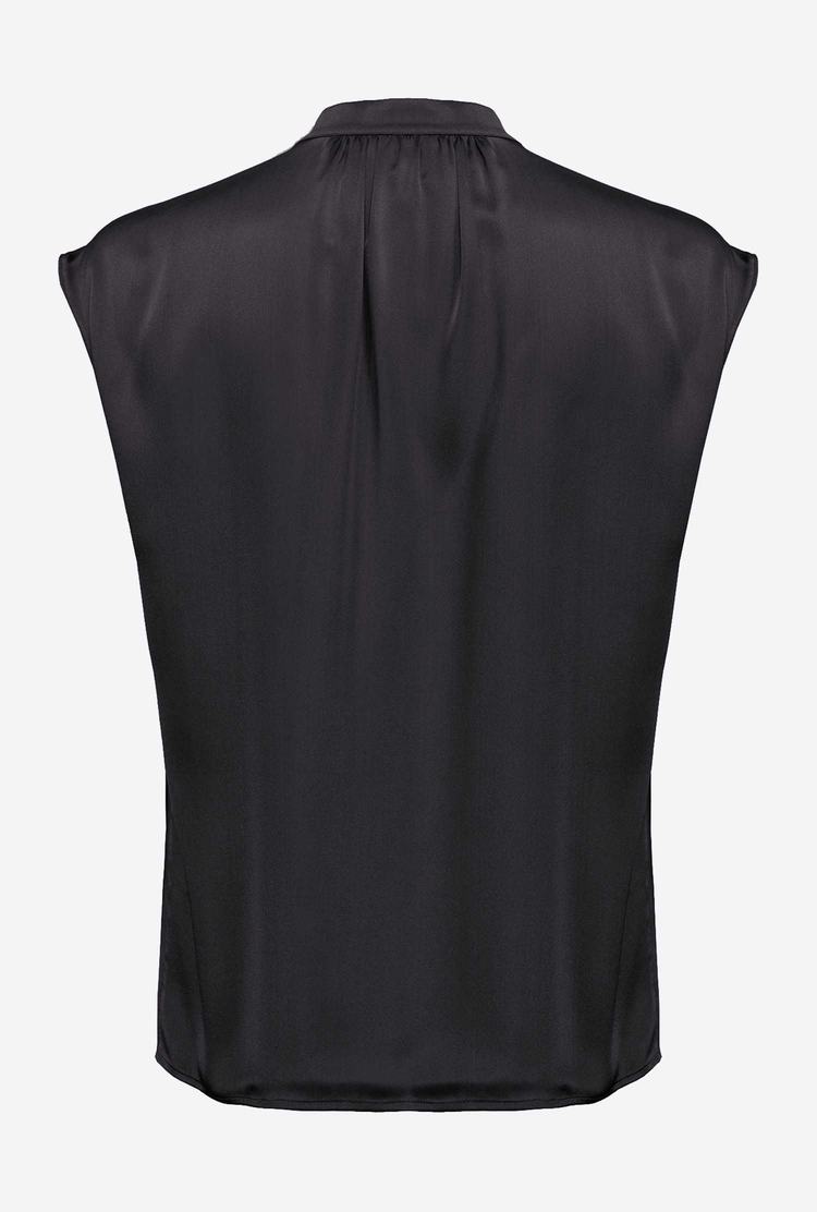 Black Women's Pinko Sleeveless Satin Shirts | Ireland-56127389