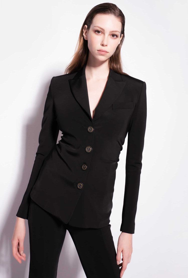 Black Women\'s Pinko Slim-fit In Technical Fabric Blazers | Ireland-98026519