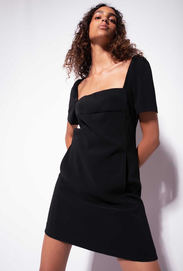 Black Women\'s Pinko Square Neckline Dress | Ireland-30914659