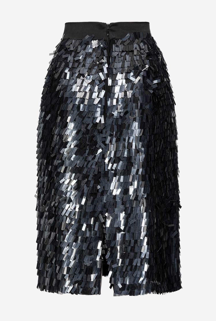 Black Women's Pinko Square-shaped Sequins All Over Skirts | Ireland-51462879