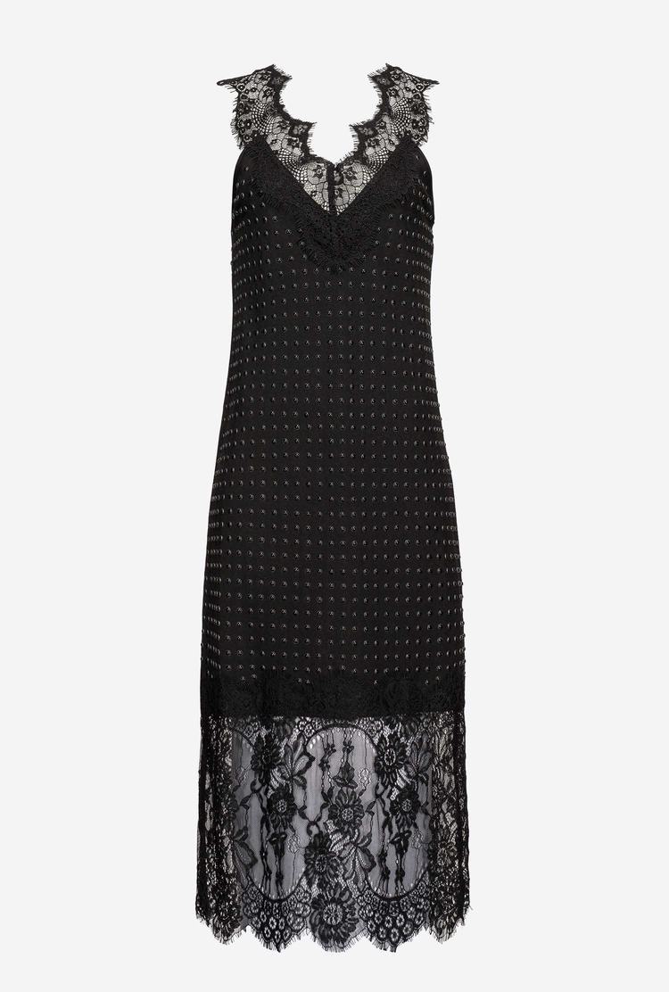 Black Women's Pinko Studded Mini Dress | Ireland-61043789